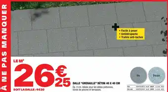 Brico Dépôt DALLE "GRENAILLE" BÉTON 40 X 40 CM offre