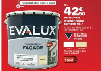 Brico Dépôt PEINTURE FAÇADE ACRYLIQUE 10 L* offre
