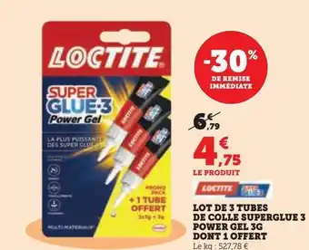 Lot de 3 tubes de colle superglue 3 power gel 3g dont 1 offert