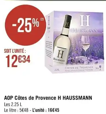 Casino Supermarchés AOP côtes de provence H haussmann offre
