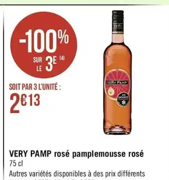 Casino Supermarchés Very pamp rosé pamplemousse rosé offre