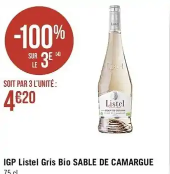 Casino Supermarchés IGP listel gris bio sable de camargue offre