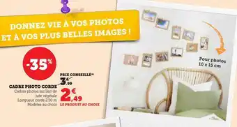 Cadre photo corde