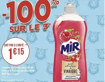 Casino Supermarchés Liquide vaisselle secrets de vinaigre framboise-groseille offre