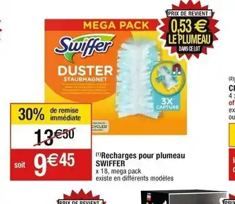 Cora x Carrefour Recharges pour plumeau SWIFFER offre