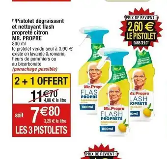 Cora x Carrefour Pistolet dégraissant et nettoyant flash propreté citron MR. PROPRE offre