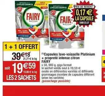 Cora x Carrefour (¹)Capsules lave-vaisselle Platinium offre