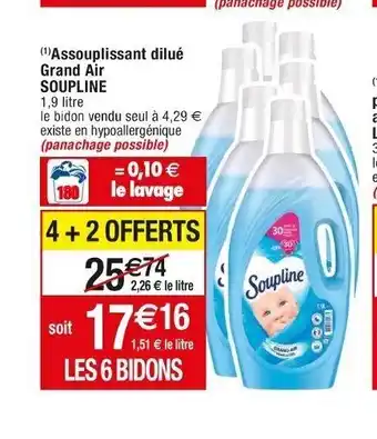 Cora x Carrefour (1) Assouplissant dilué Grand Air SOUPLINE offre
