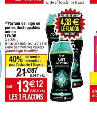 Cora x Carrefour (¹)Parfum de linge en perles Unstoppables aérien LENOR offre
