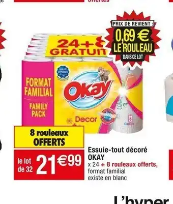 Cora x Carrefour Essuie-tout décoré OKAY offre