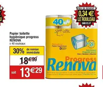 Cora x Carrefour Papier toilette hygiénique progress RENOVA offre