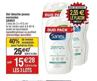Cora x Carrefour Gel douche peaux normales SANEX offre