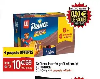 Cora x Carrefour Goûters fourrés goût chocolat LU PRINCE 8 x 300 g + 4 paquets offerts offre