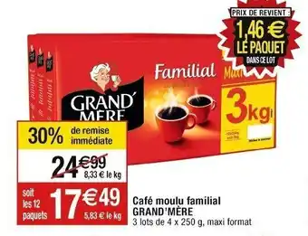 Cora x Carrefour Café moulu familial GRAND MERE offre