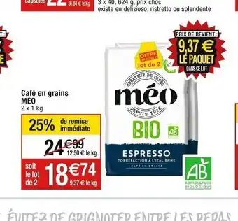 Cora x Carrefour Café en grains MÉO offre