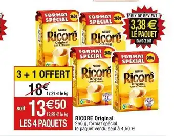 Cora x Carrefour RICORE Original LES 4 PAQUETS 260 g, format spécial offre