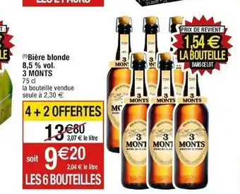 Cora x Carrefour (¹) Bière blonde 3 MONTS offre