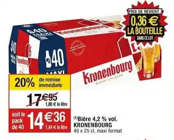 Cora x Carrefour (¹)Bière 4,2 % vol. Kronenbourg offre