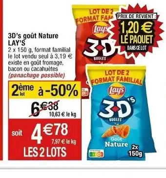 Cora x Carrefour 3D's goût Nature LAY'S offre
