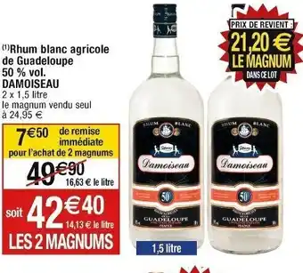 (Âč)Rhum blanc agricole de Guadeloupe 50% vol. Damoiseau