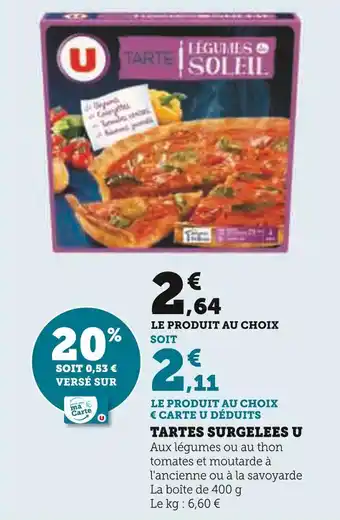 Super U U tartes surgelees offre