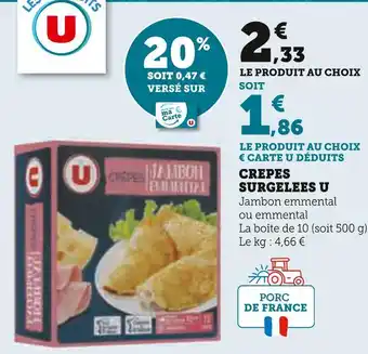 Super U U crepes surgelees offre