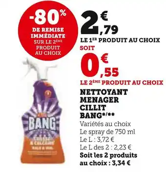 Super U Cillit bang nettoyant menager * offre