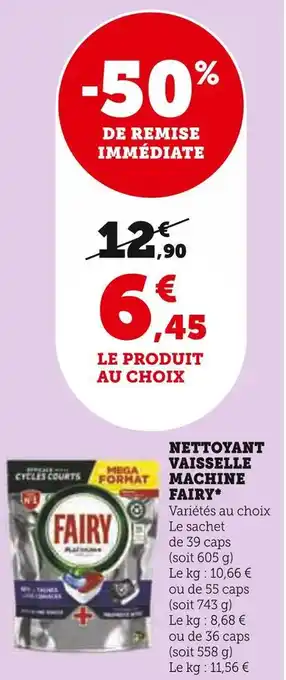 Super U Fairy nettoyant vaisselle machine* offre
