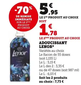 Super U Lenor adoucissant* offre