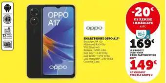 Super U Oppo smartphone a17 offre