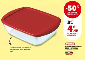 Super U Pyrex plat rectangulaire cook & store 1l offre