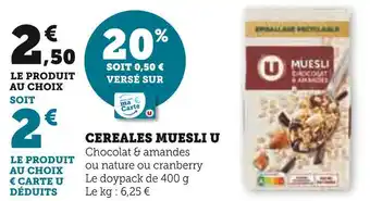 Super U U cereales muesli offre