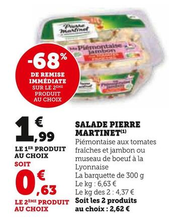 Super U Pierre martinet salade offre