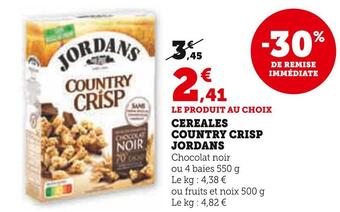 Super U Jordans cereales country crisp offre