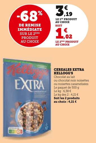 Super U Kellogg's cereales extra offre