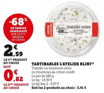 Super U L'atelier blini tartinables offre