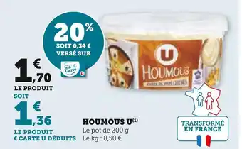 Super U U houmous offre