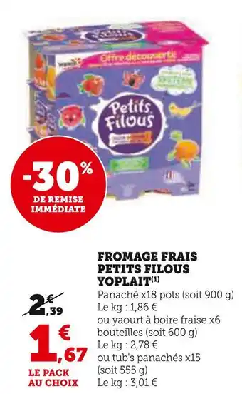 Super U Yoplait fromage frais petits filous offre