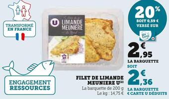 Super U U filet de limande meuniere offre