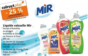 Colruyt Mir -25 % remise immédiate liquide vaisselle mir offre