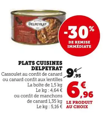 Super U Delpeyrat plats cuisines offre