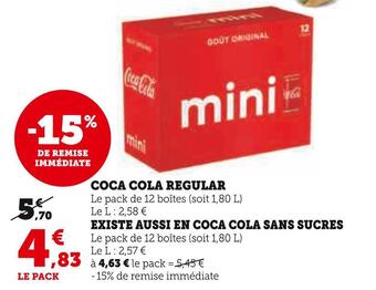 Super U Coca cola coca cola regular offre
