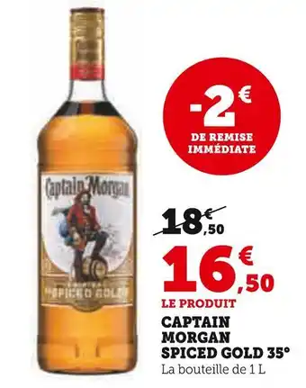 Super U Captain morgan captain morgan spiced gold 35° offre