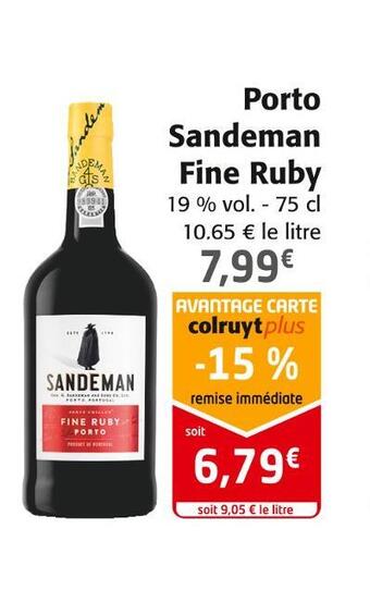 Colruyt Sandeman porto sandeman fine ruby offre
