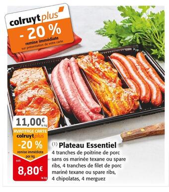 Colruyt Plateau essentiel offre