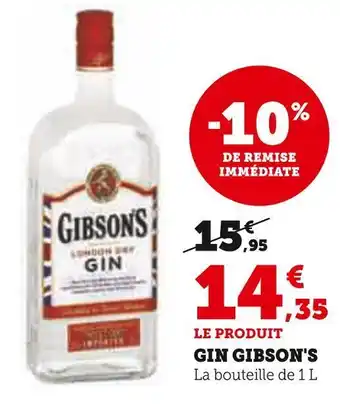 Super U Gibson's gin offre
