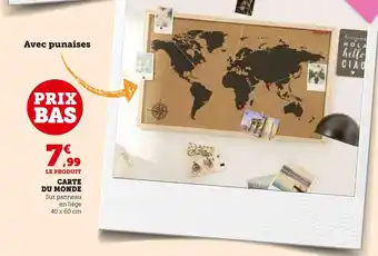 Super U Carte du monde offre