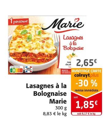 Colruyt Marie lasagnes à la bolognaise offre