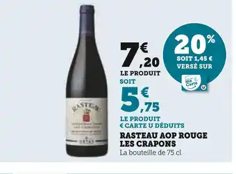 Super U Les crapons rasteau aop rouge offre