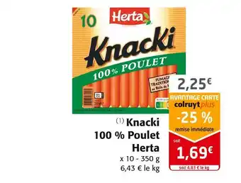 Colruyt Herta knacki 100 % poulet offre